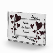 Schwestern sind für immer Freunde Rote Herzen Gesc Fotoblock (Rechts)
