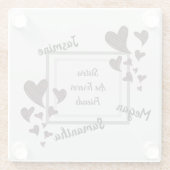 Schwestern sind für immer Freunde Rote Herzen Gesc Glasuntersetzer (Rückseite)