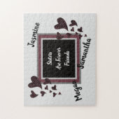 Schwestern sind für immer Freunde Rote Herzen Gesc Puzzle (Vertikal)