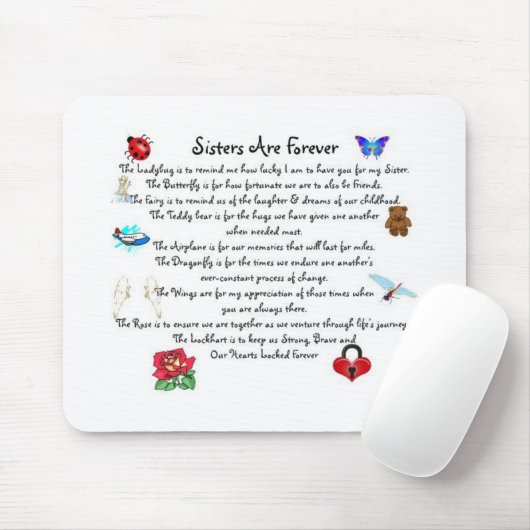 Schwestern sind für immer Gedicht Mousepad (Mit Mouse)