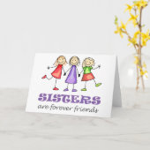 Schwestern sind für immer karte (Gelbe Blume)