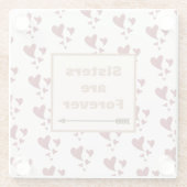 Schwestern sind für immer künstlerische Muster rot Glasuntersetzer (Rückseite)