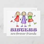 Schwestern sind für immer postkarte (Vorne/Hinten)