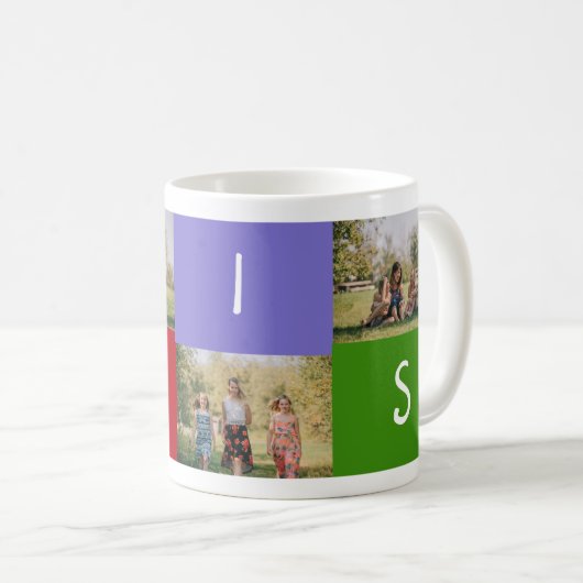 Schwestern sind für immer SIS-Liebe 3-Fotos Verlas Kaffeetasse (VorderseiteRechts)