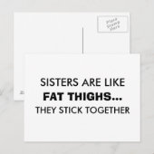 Schwestern sind wie Fett-Oberschenkel Postkarte (Vorne/Hinten)