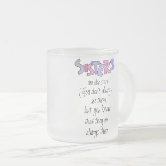 Schwestern sind wie Stern-Tasse Mattglastasse (VorderseiteRechts)