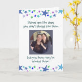 Schwestern sind wie Sterne Custom Foto Quote Karte (Gelbe Blume)
