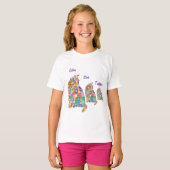 Schwestern treffen sich 3 Kätzchen Kätzchen Blume T-Shirt (Vorne ganz)