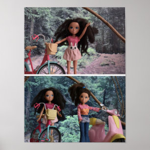 Schwestern treffen sich im Wald. Poster