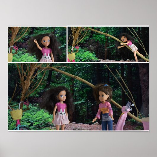 Schwestern treffen sich im Wald. Poster (Vorne)