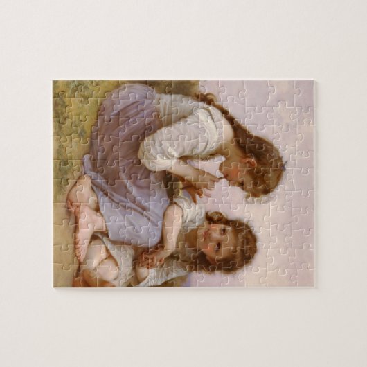 Schwestern und Flute Musik von Bouguereau Puzzle (Horizontal)