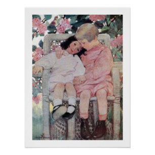 Schwestern unter Blüten, Jessie Willcox Smith Poster