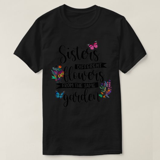 Schwestern Unterschiedliche Blume aus dem gleichen T-Shirt (Design vorne)