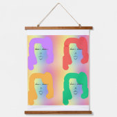 Schwestern Vier farbige Haartapestere Wandteppich Mit Holzrahmen (Vorderseite)