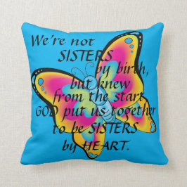 "SCHWESTERN VOM HERZEN" WURF PILLOW&BUTTERFLIES KISSEN