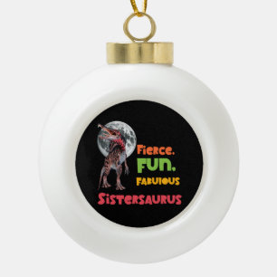Schwesternsaurus Matching Schwestern Dino Squad De Keramik Kugel-Ornament