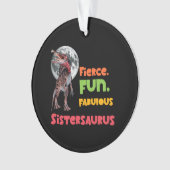 Schwesternsaurus Matching Schwestern Dino Squad De Ornament (Vorderseite)