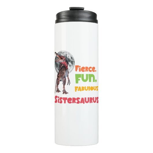 Schwesternsaurus Matching Schwestern Dino Squad De Thermosbecher (Vorderseite)