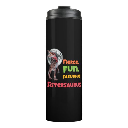 Schwesternsaurus Matching Schwestern Dino Squad De Thermosbecher (Vorderseite)