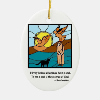 Schwesterseraphim-beflecktes Glas-Verzierung Keramik Ornament