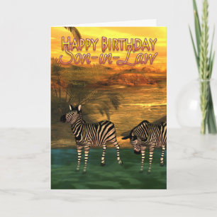 Schwiegerausweis Zebras im Wasser Karte