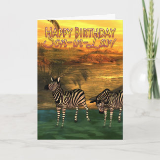 Schwiegerausweis Zebras im Wasser Karte