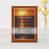 Schwiegereltern, Sonnenuntergang über dem Beileid Karte (Gelbe Blume)