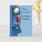 Schwiegerliche Geburtstagswünsche, Balloons Karte (Gelbe Blume)