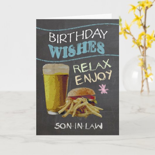 Schwiegerlicher, trendiger Chalk-Board-Effekt mit  Karte (Gelbe Blume)