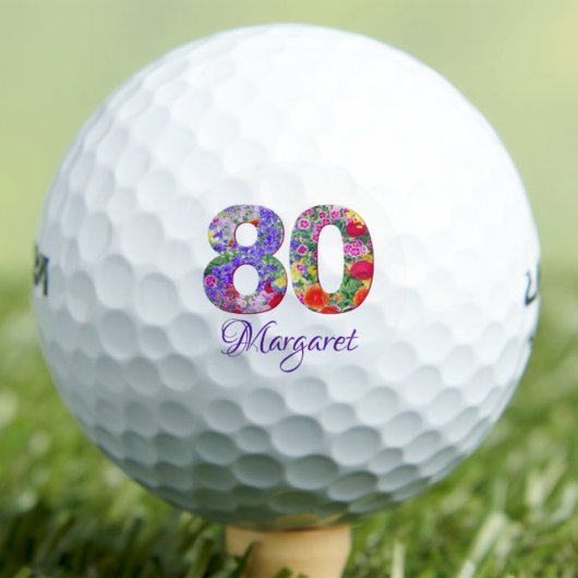 Schwiegermutter 80. Geburtstagsgeschenk, Blumennum Golfball