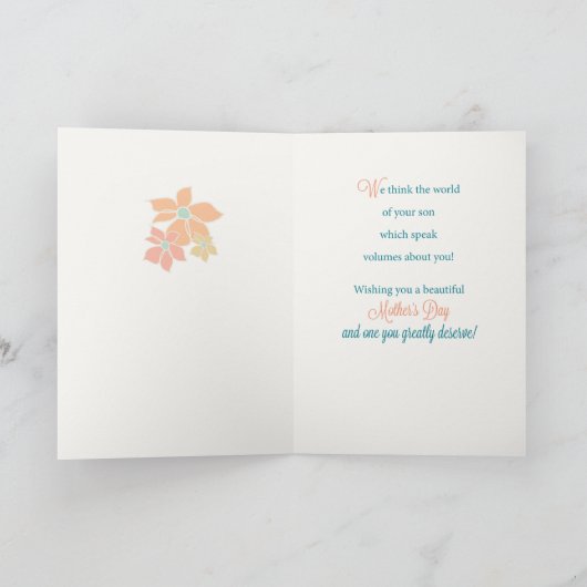 Schwiegermutter am Muttertag, Blume Karte (Innenseite)