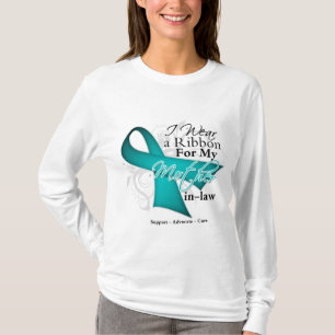 Schwiegermutter - aquamarines Band-Bewusstsein T-Shirt