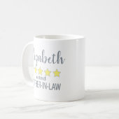 Schwiegermutter mit 5 Sternen Kaffeetasse (Vorderseite Links)