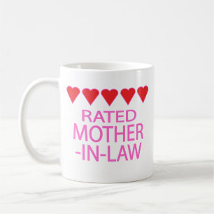 Schwiegermutter mit fünf Herzens Kaffeetasse