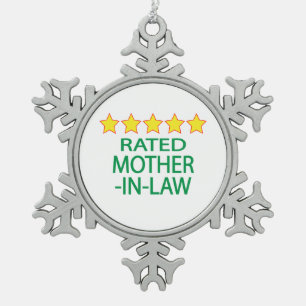 Schwiegermutter mit fünf Sternen Schneeflocken Zinn-Ornament