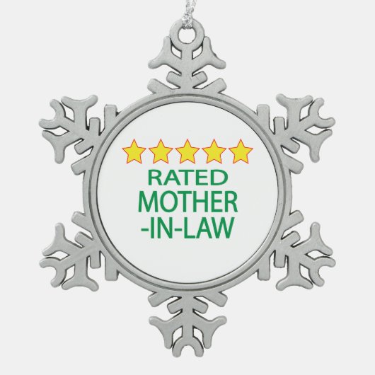 Schwiegermutter mit fünf Sternen Schneeflocken Zinn-Ornament (Vorderseite)