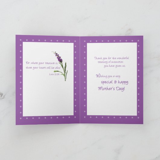 Schwiegermutter, Muttertag, religiös, Wildblume Karte (Innenseite)