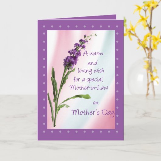 Schwiegermutter, Muttertag, religiös, Wildblume Karte (Gelbe Blume)