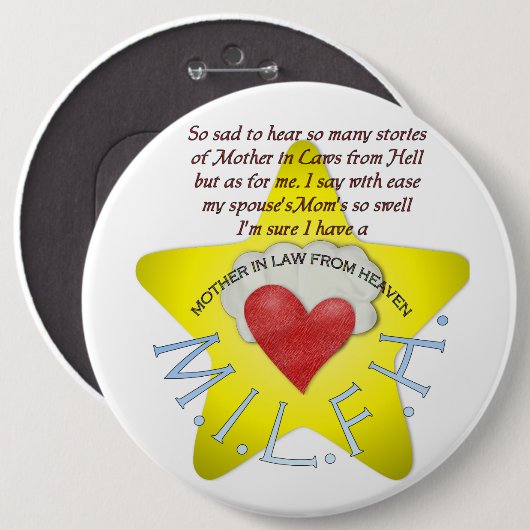 Schwiegermutter vom Himmelsknopf Button (Vorne & Hinten)