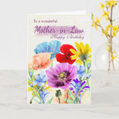 Schwiegermutterwatercolor-wilde Blumen-Karte Karte (Gelbe Blume)