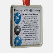 Schwiegersohn-Gedicht - 30. Geburtstag Ornament Aus Metall (Rechts)
