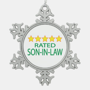 Schwiegersohn mit fünf Sternen Schneeflocken Zinn-Ornament