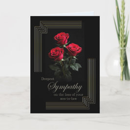 Schwiegersohn Mitgefühl Rosen auf Schwarz Karte