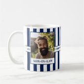 Schwiegersohn, Name, Meldung, Foto, Stripe-Tasse C Kaffeetasse (Links)
