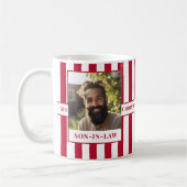 Schwiegersohn, Name, Meldung, Foto, Stripe-Tasse C Kaffeetasse (Links)