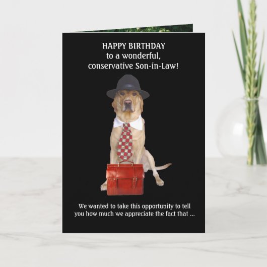 Schwiegersohn/Schwager Karte (Vorderseite)