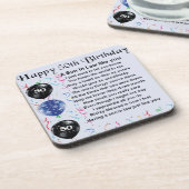 Schwiegersohngedicht - 50. Geburtstagsentwurf Getränkeuntersetzer (Linke Seite)