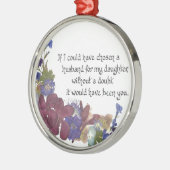 Schwiegersohngeschenk Silbernes Ornament (Links)