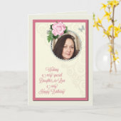 Schwiegertochter, Foto hinzufügen, Geburtstag Karte (Gelbe Blume)