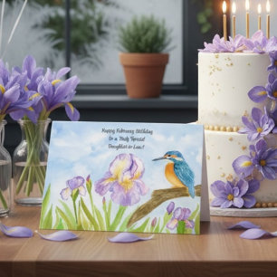 Schwiegertochter Frohen Februar-Geburtstag Eisvoge Karte